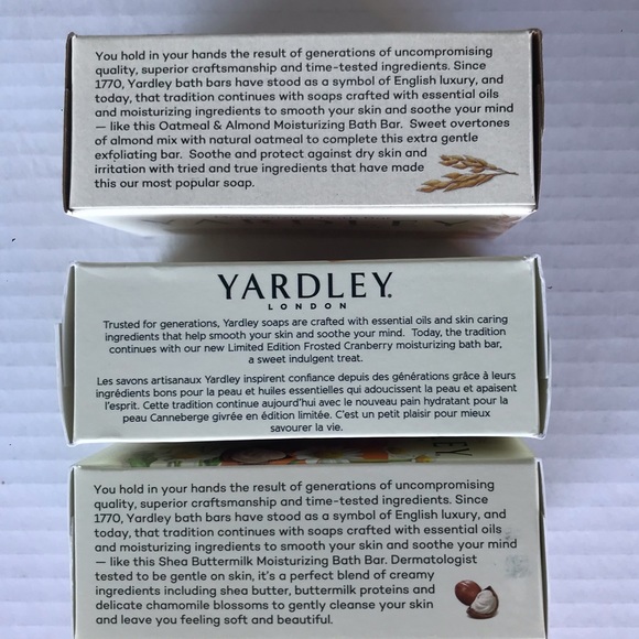 Set Of 3 Yardley London Soap Frosted Cranberry-Oatmeal & Almond -Shea Bu… - Picture 3 of 8